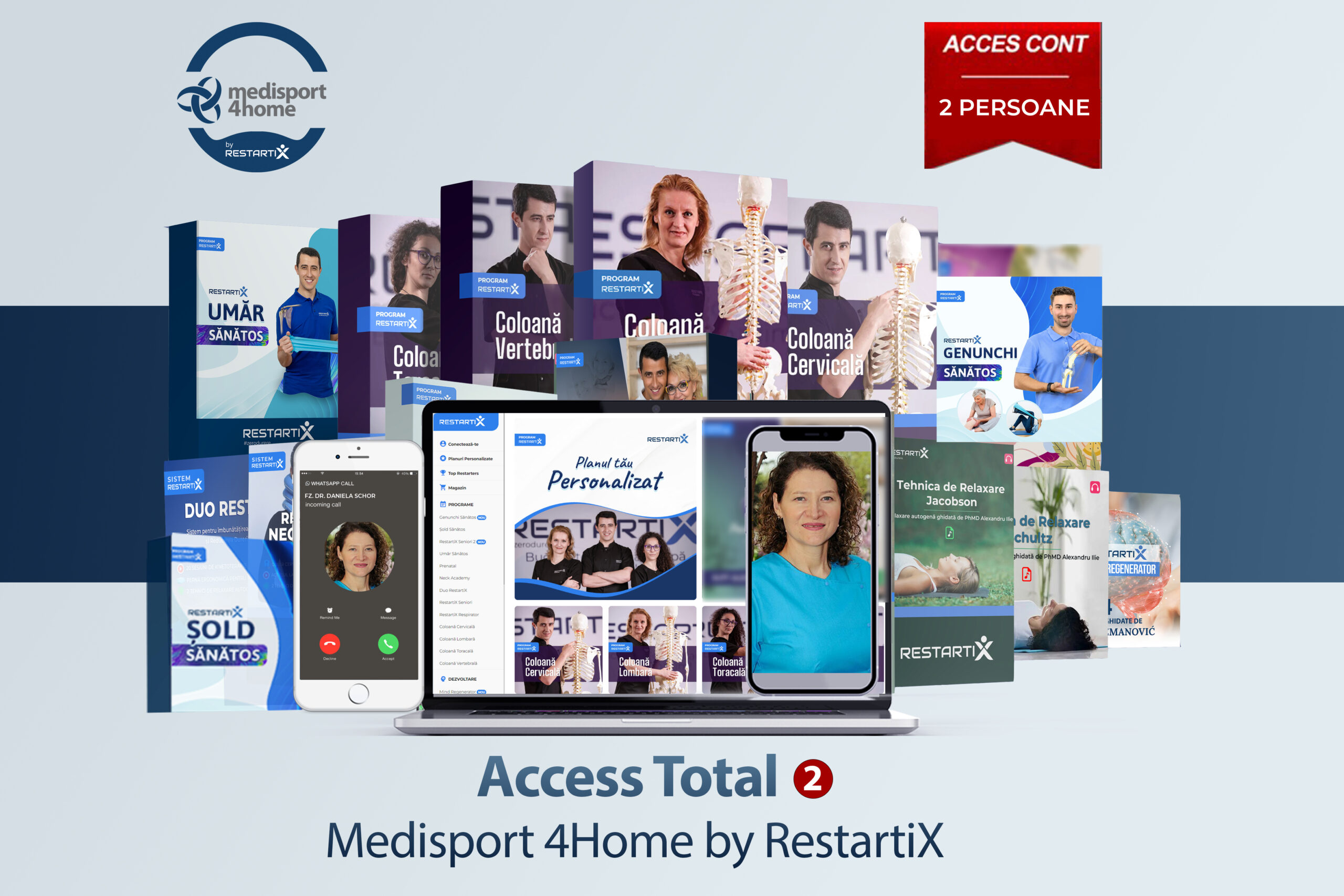 Pachet Medisport 4Home by RestartiX Acces Total - 2 persoane